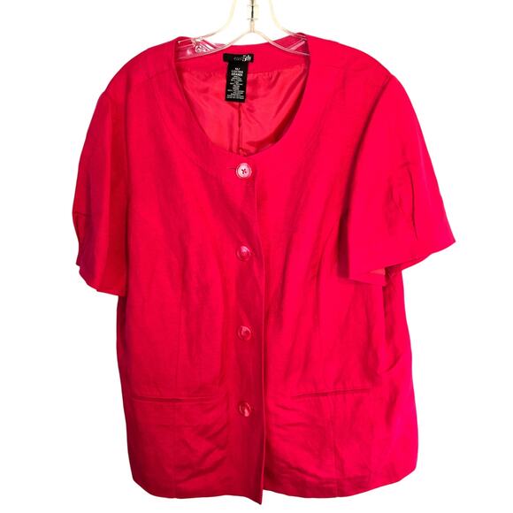 East 5th 1X Women's Blazer Red Suit Coat Plus Size 14W 16W Jacket - Picture 2 of 5